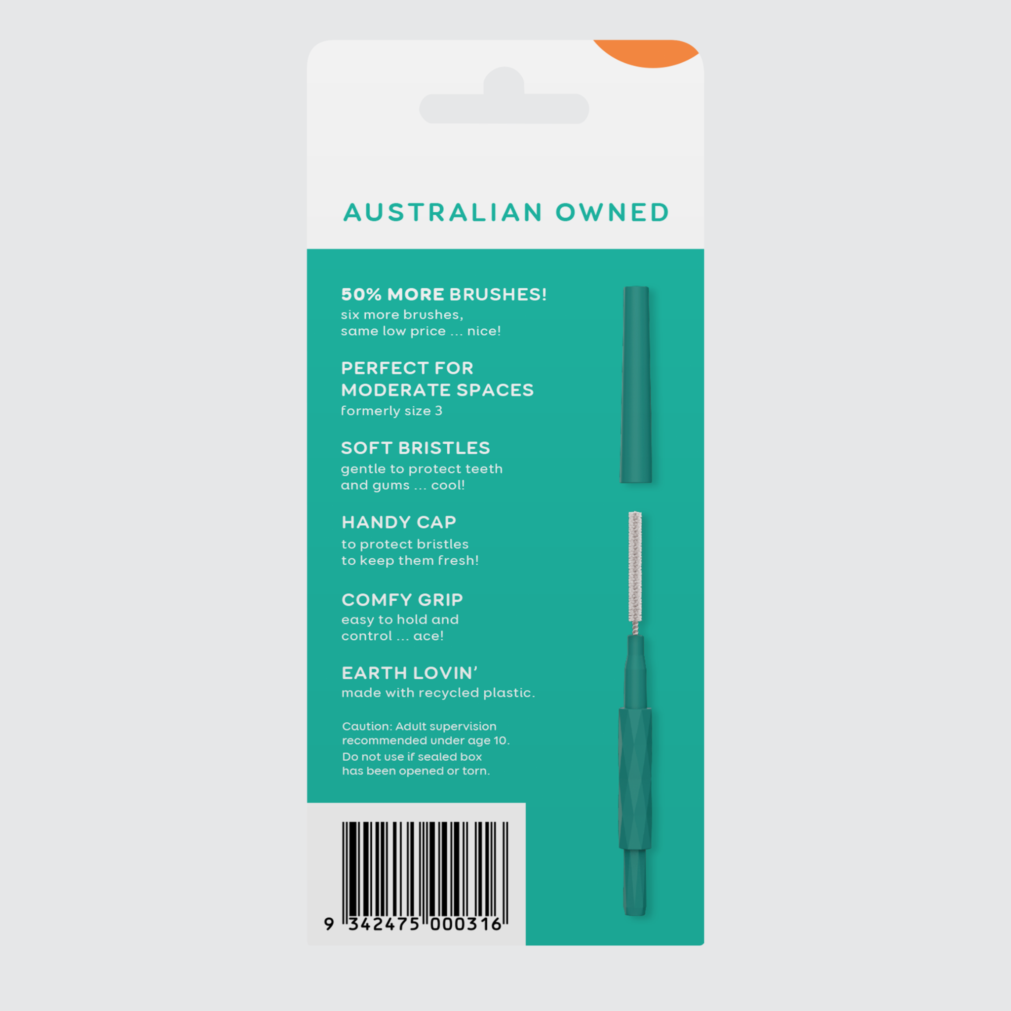 Dentagenie Dental Brush Moderate Teal 18 pk
