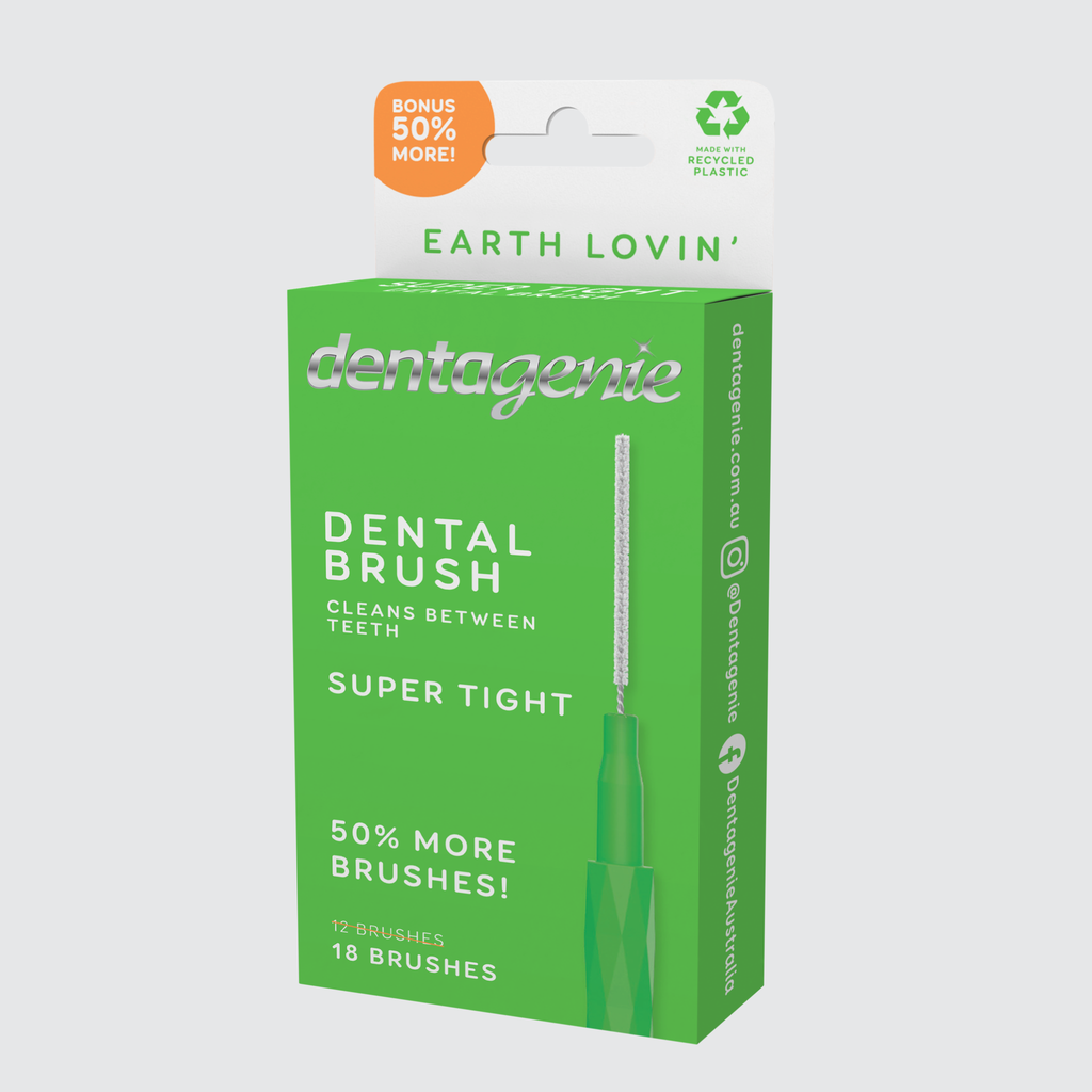 Dentagenie Dental Brush Super Tight Green 18 pk
