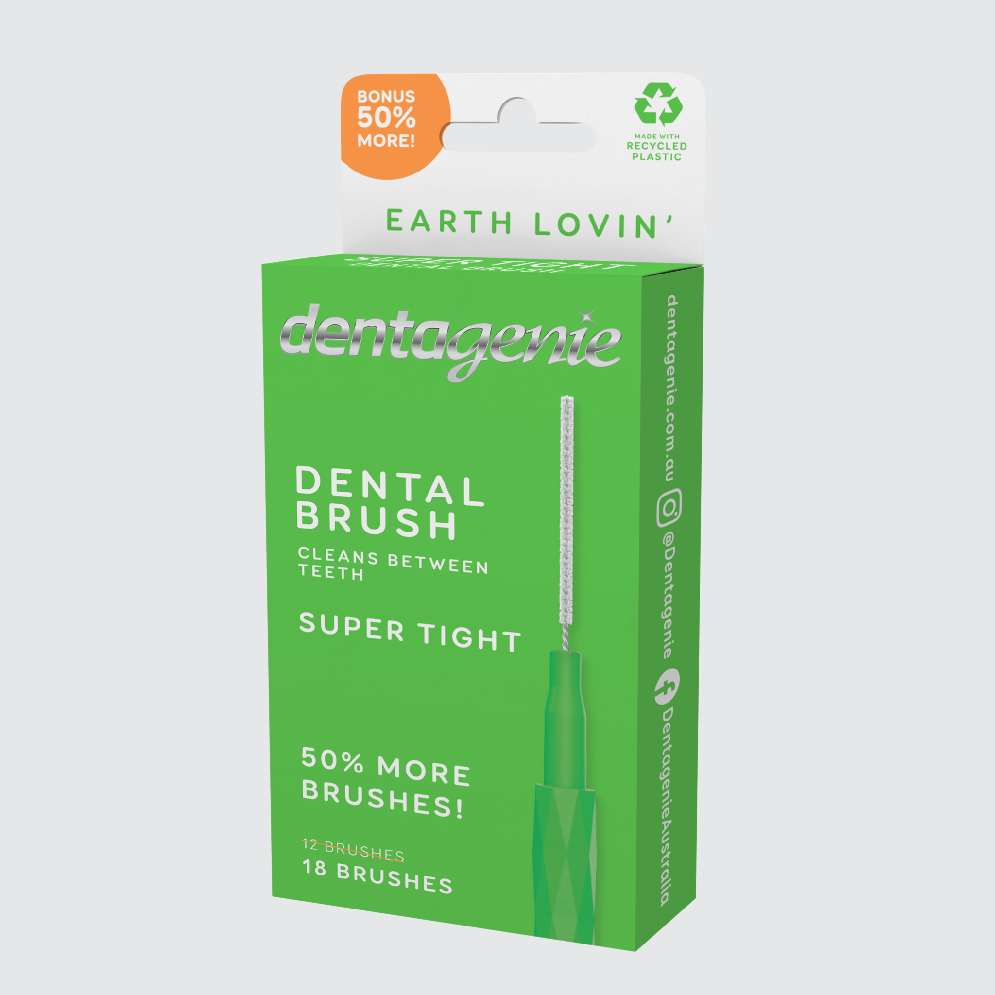 Dentagenie Dental Brush Super Tight Green 18 pk