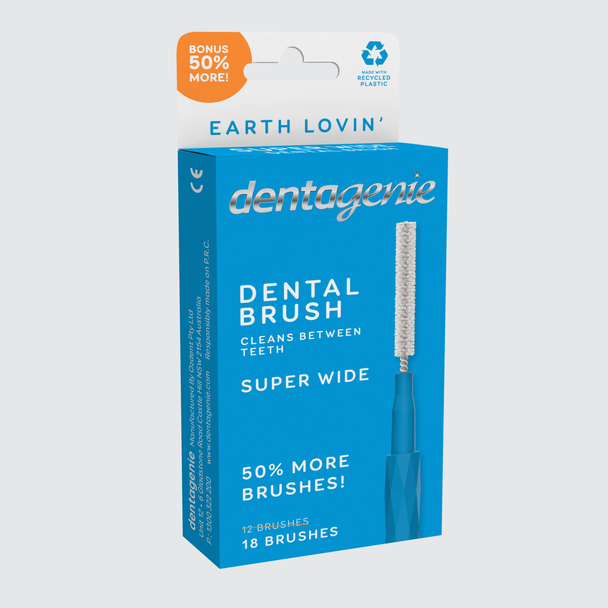 Dentagenie Dental Brush Super Wide Blue 18 pk