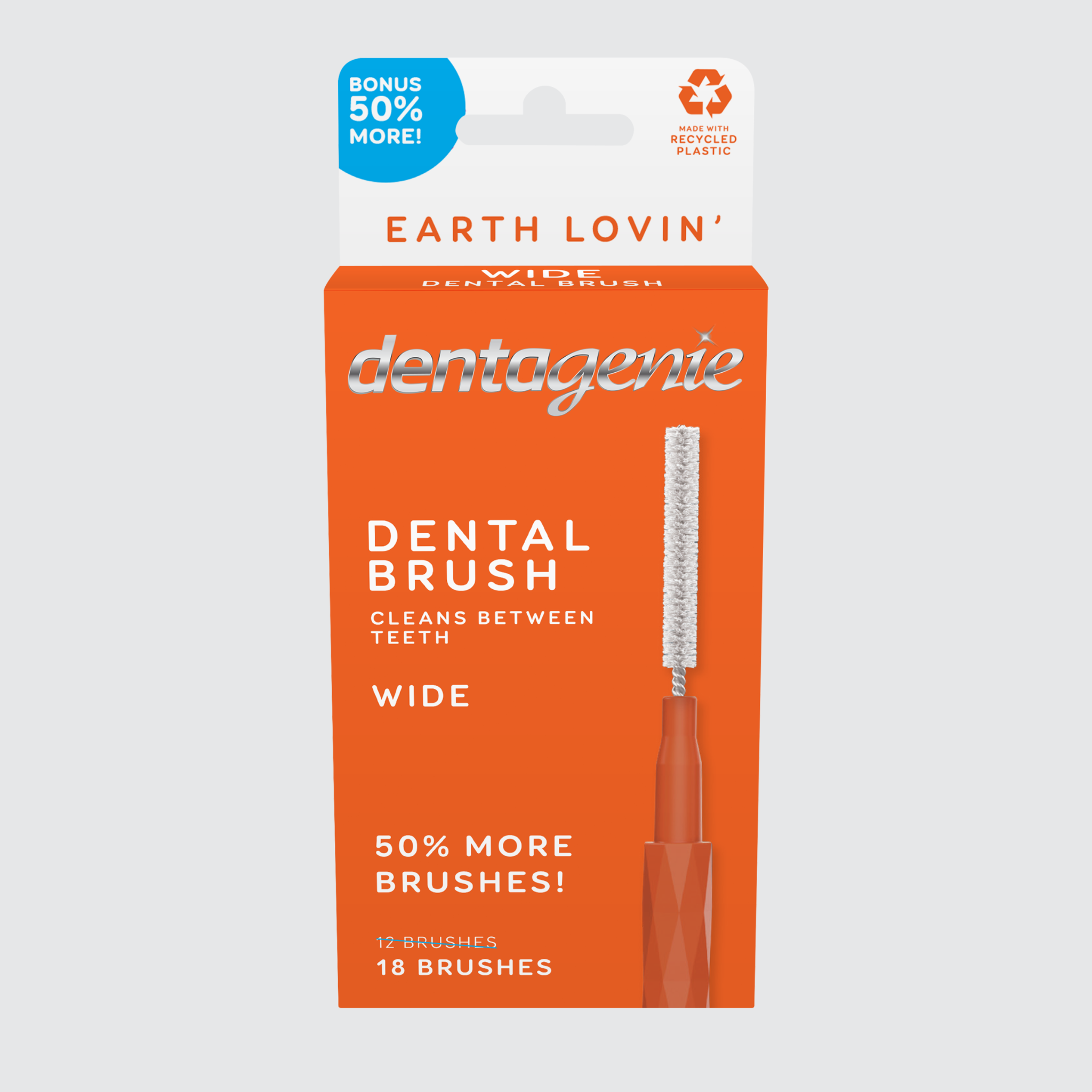 Dentagenie Dental Brush Wide Orange 18 pk