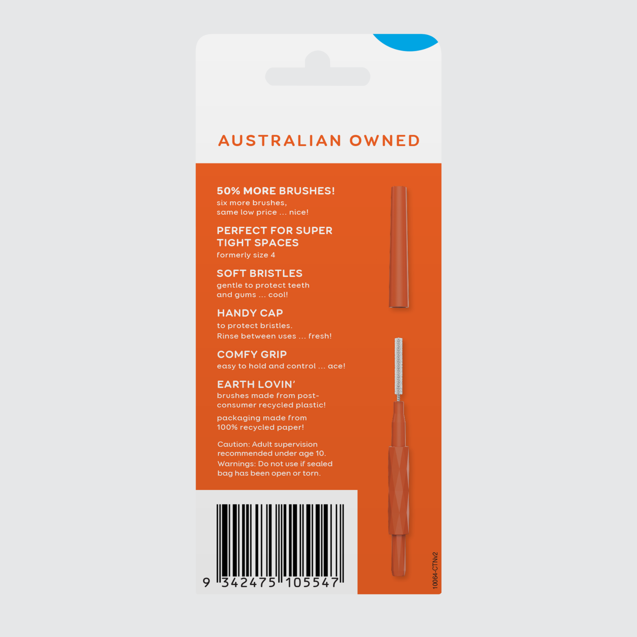 Dentagenie Dental Brush Wide Orange 18 pk