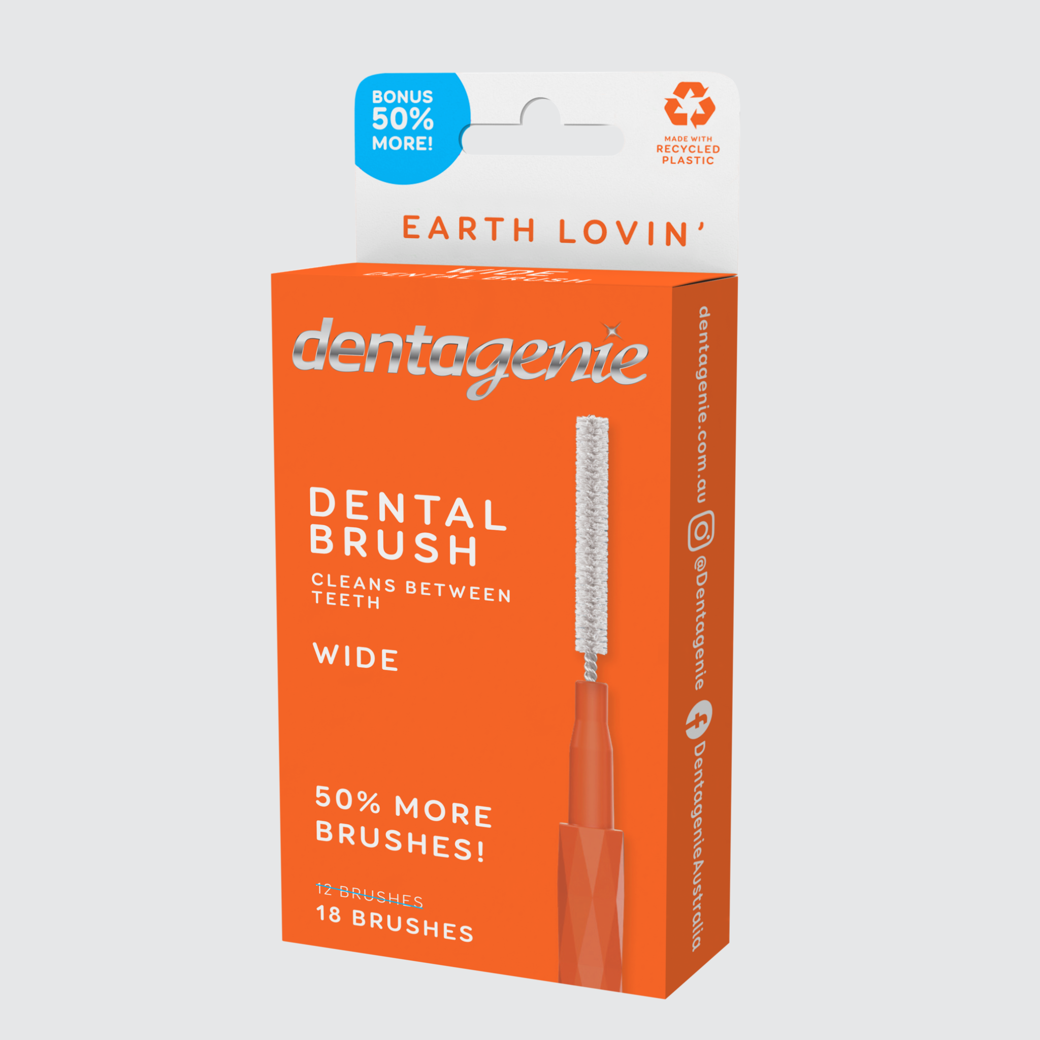 Dentagenie Dental Brush Wide Orange 18 pk