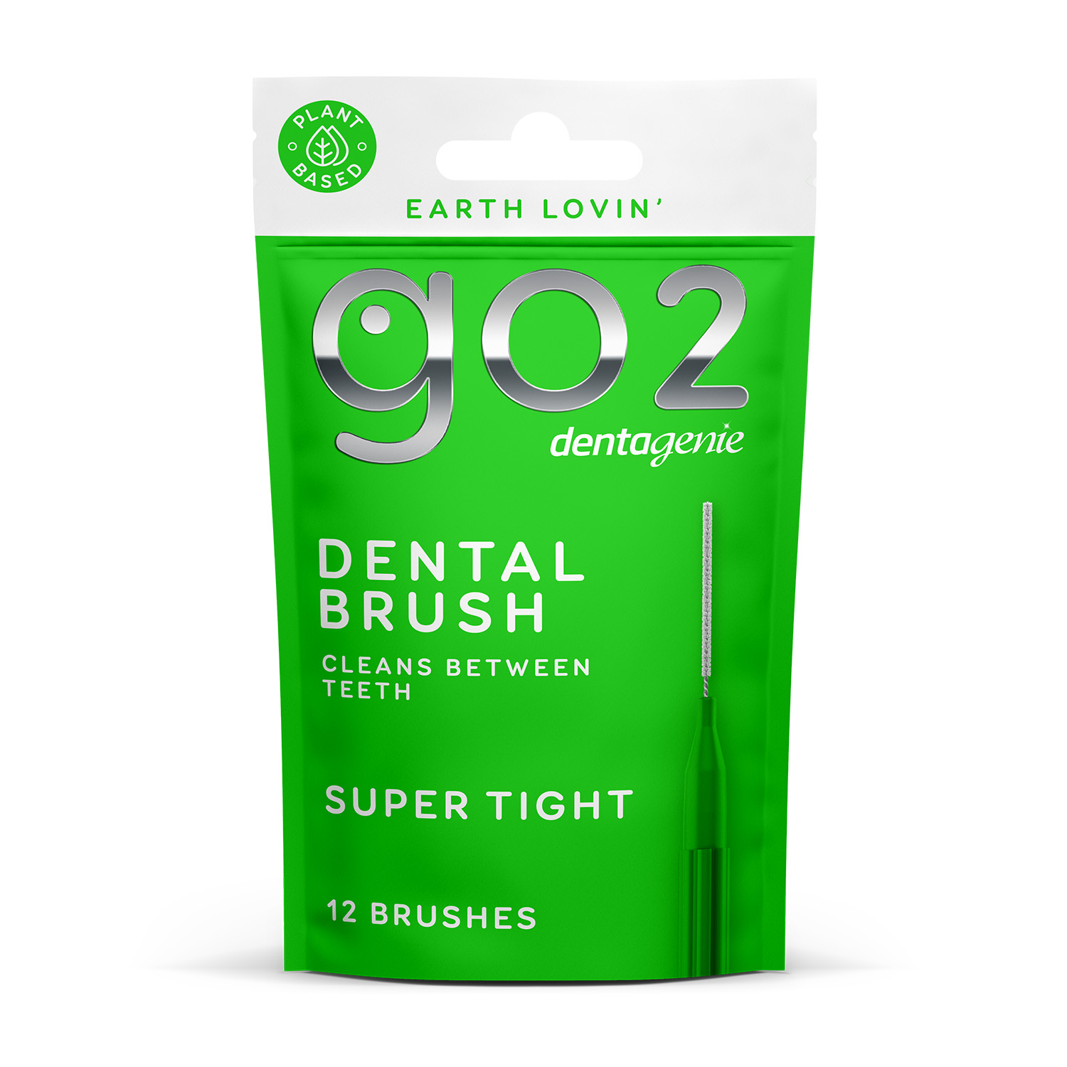 Dentagenie Super Tight pack of 12 recycled plastic interdental brushes for cleaning between teeth