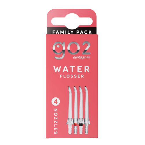 Dentagenie water flosser family pack with 4 replacement nozzles for shared daily use and effective interdental cleaning