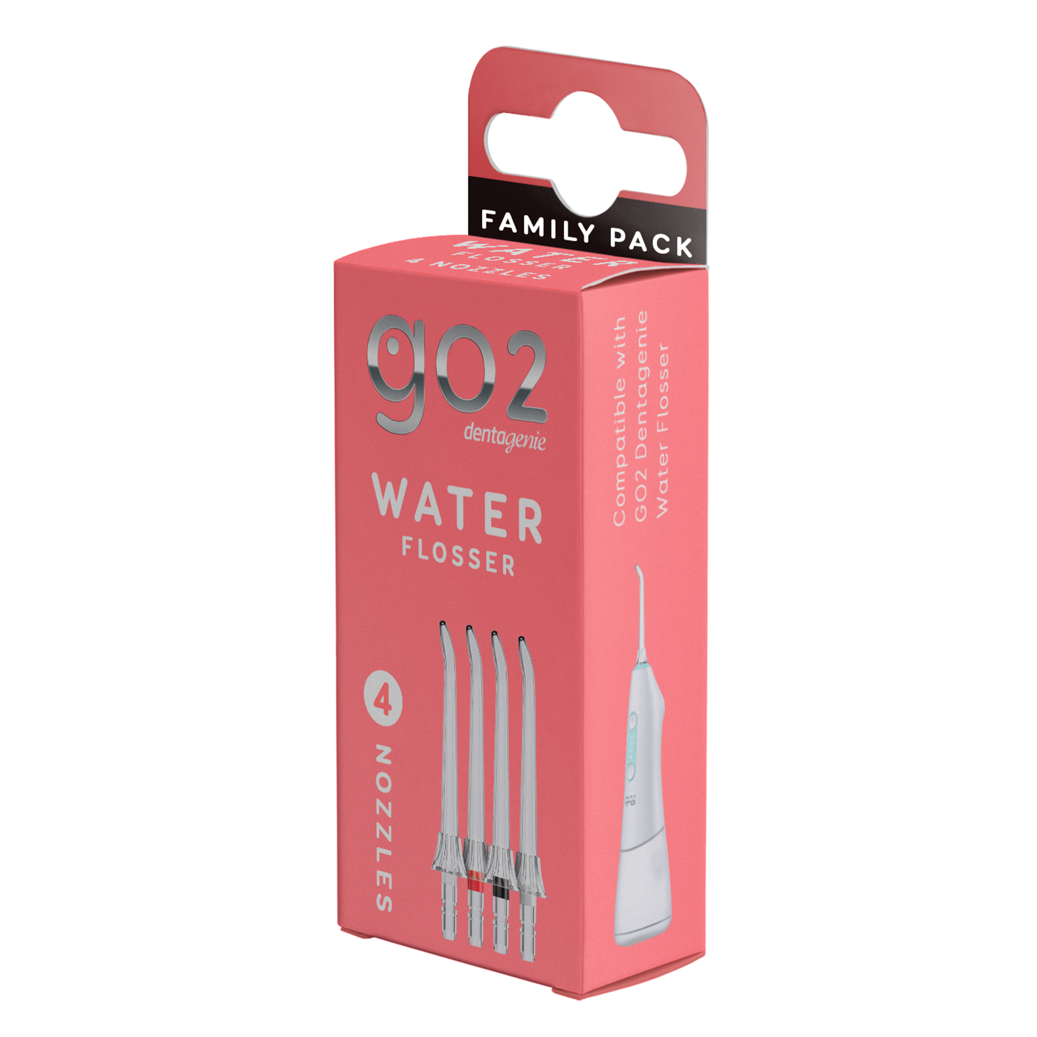 Dentagenie Water Flosser Family Pack with 4 nozzles