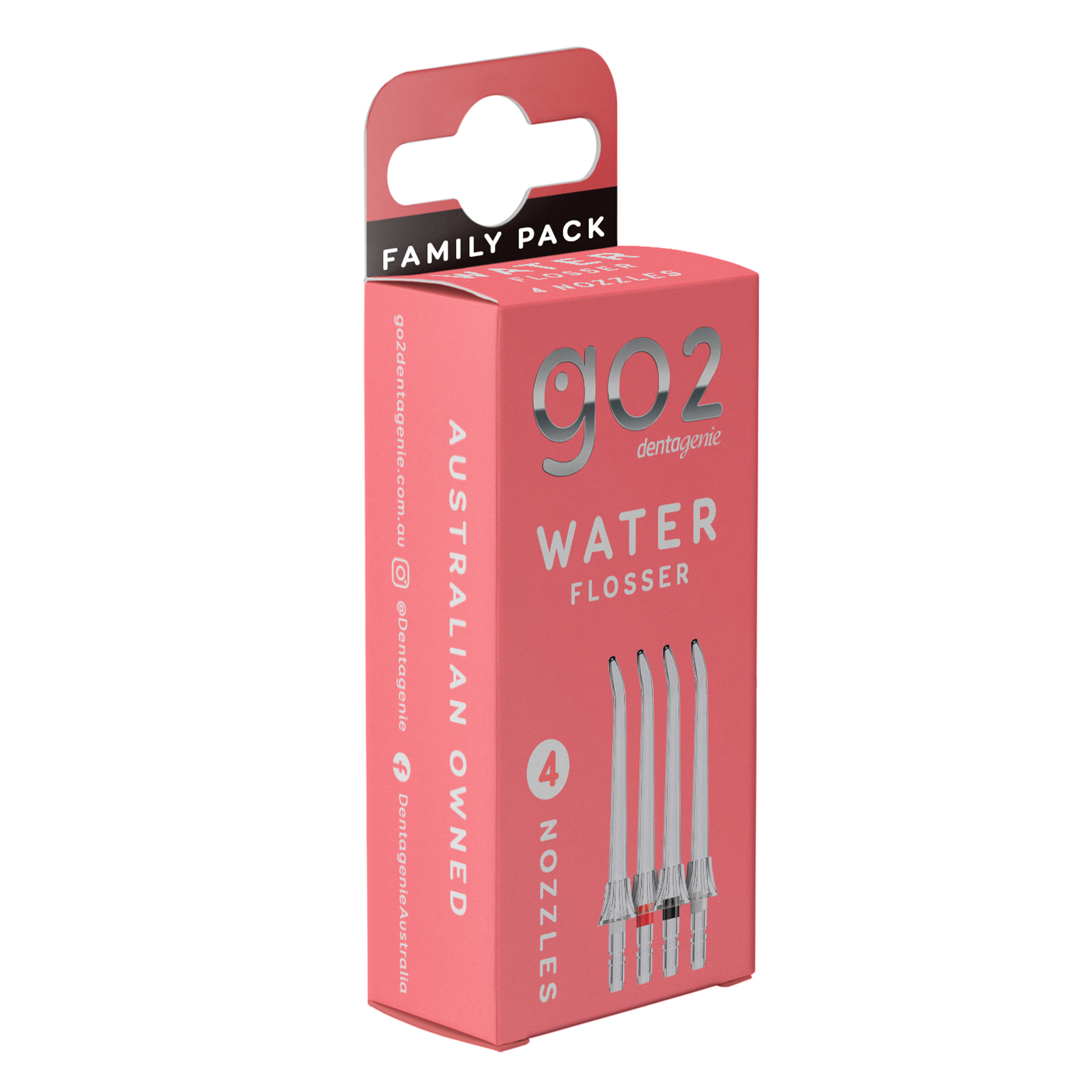 Dentagenie Water Flosser Family Pack with 4 replacement nozzles