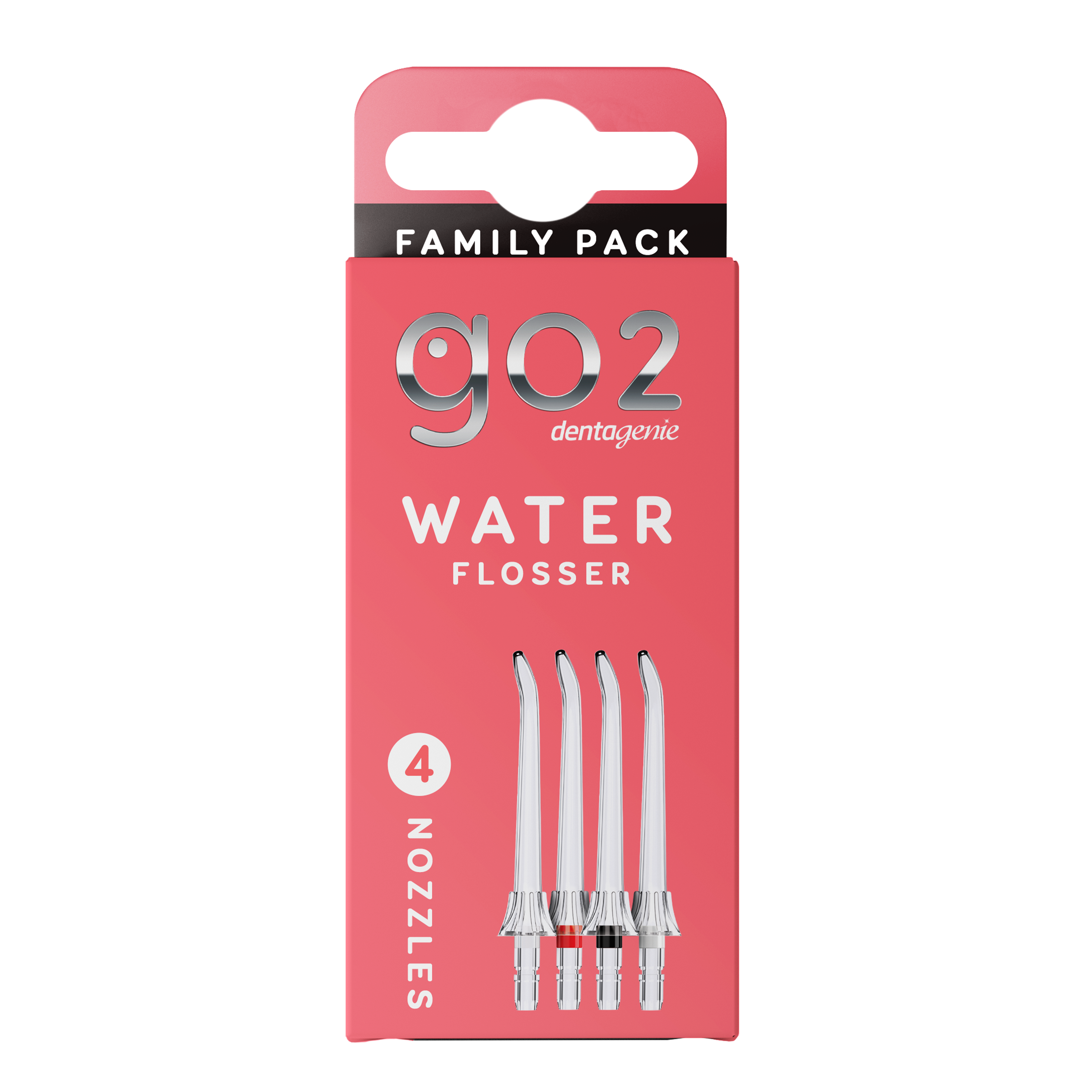 Dentagenie water flosser family pack with 4 replacement nozzles for shared daily use and effective interdental cleaning