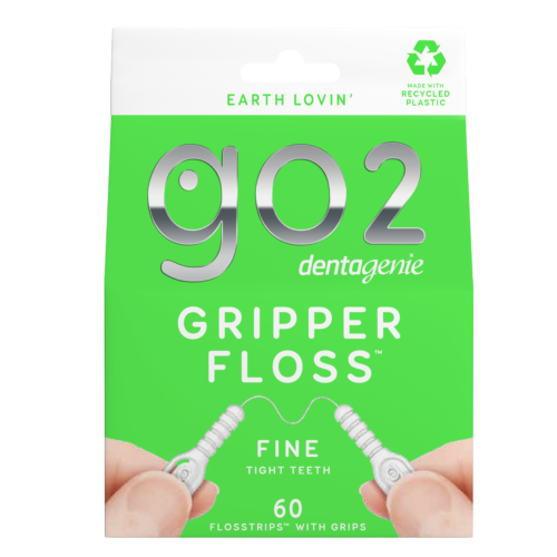 Dentagenie Gripper Floss Fine pack with 60 flosstrips designed for tight teeth and easy grip control